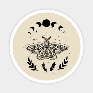 Moth moonphase plants Magnet